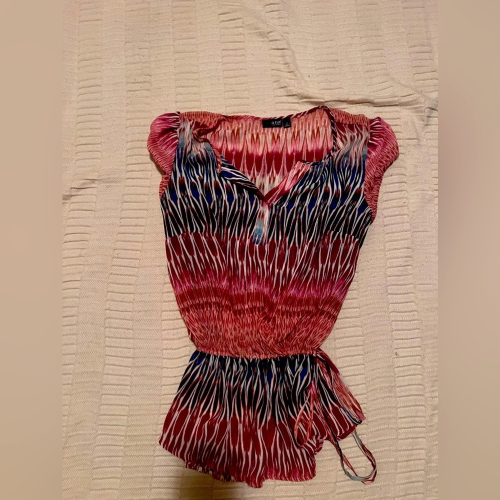 A. N. A v neck multicolored blouse xl